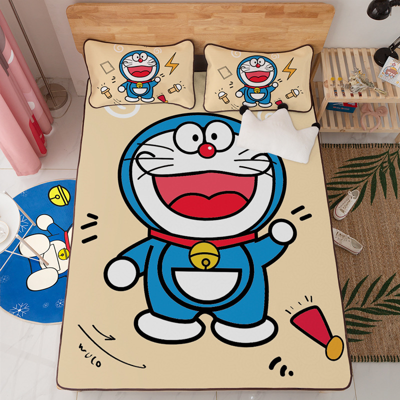 卡通可爱哆啦a梦冰凉席夏季学生宿舍0.9m可折叠防滑冰丝席软席子