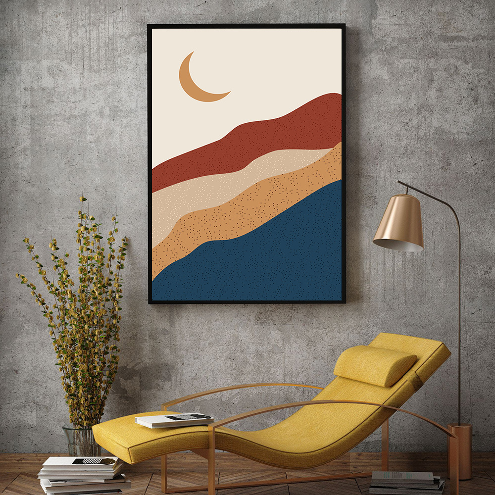 波西米亚风速卖通无框画单联帆布画芯客厅装饰画欧美亚马逊代发