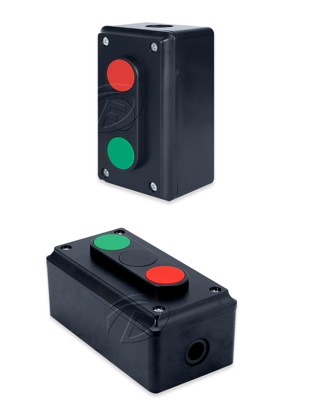 正泰启停控制按钮 np2-e3001 上下停三档按钮开关自复位红绿黑