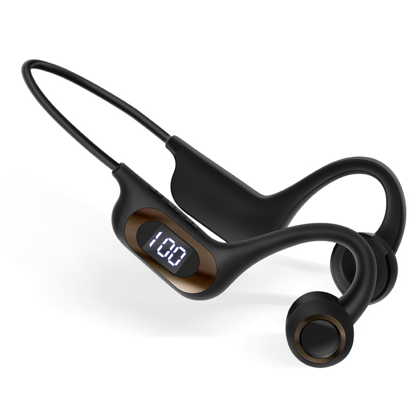 AKZ-G9 Graffiti Bone Conduction Wireless Bluetooth Headset Card Digital Display Ear-Mounted Wireless Headset 2022 New