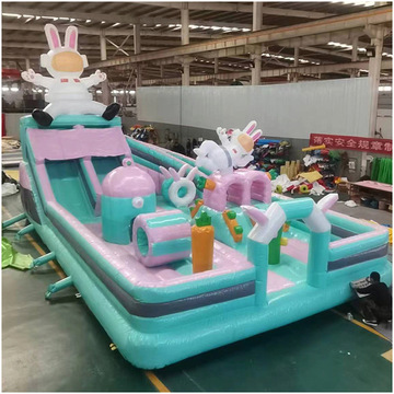 新款兔子充气城堡滑梯户外广场摆摊亲子儿童淘气堡商场中庭蹦蹦床