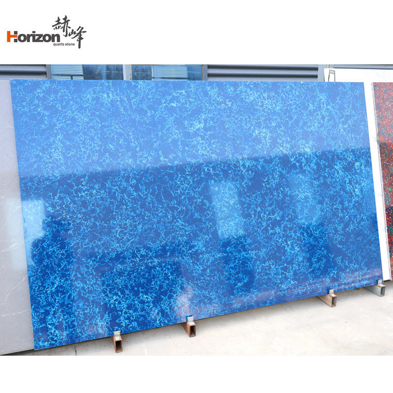 赫峰直销蓝色纯色石英石 单色纯色花纹板大板人造石