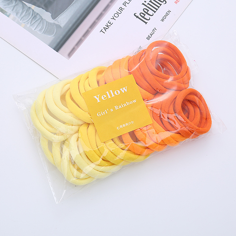 2022 Korean Style Spring New Hair Seamless Towel Ring High Elastic Basic Style Gradient Hair Ring 50pcs/Bag Hair Ring