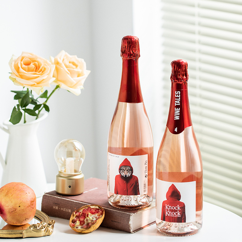 奥兰 奥太狼桃红起泡酒 西班牙原瓶进口红酒女生气泡酒葡萄酒批发