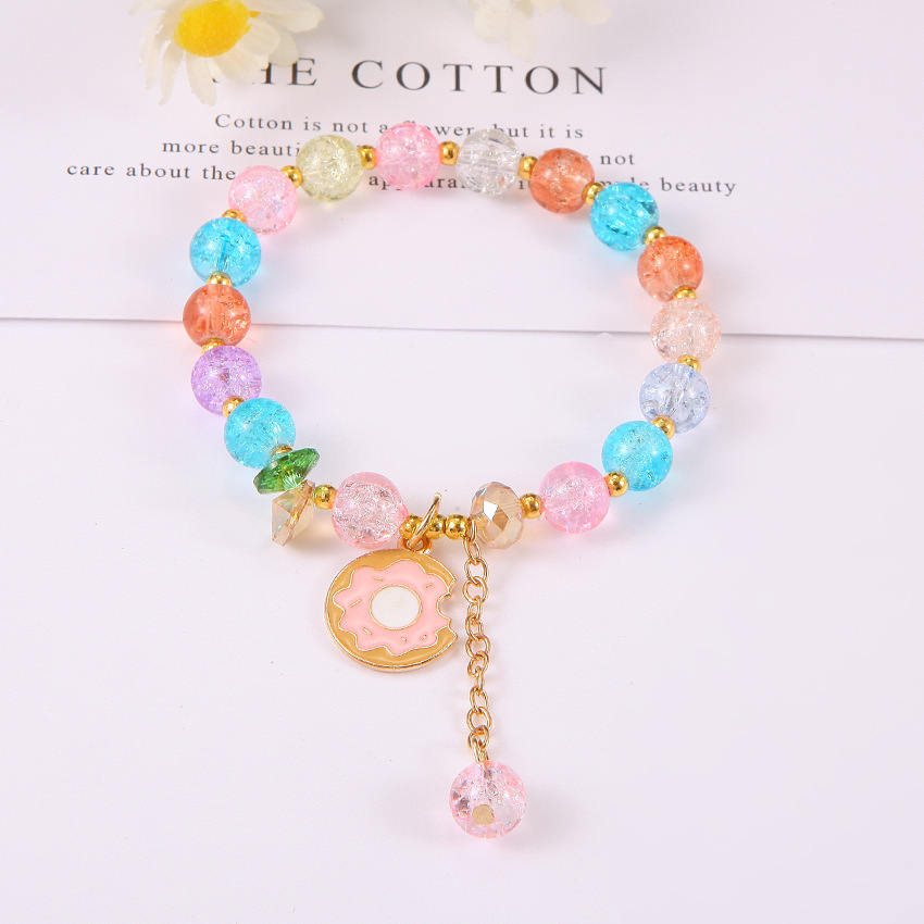 Korean Bracelet Simple Cute Cinnamoroll Babycinnamoroll Children String Beads Bracelet Summer Simple Mori Style Student Girlfriends Crystal