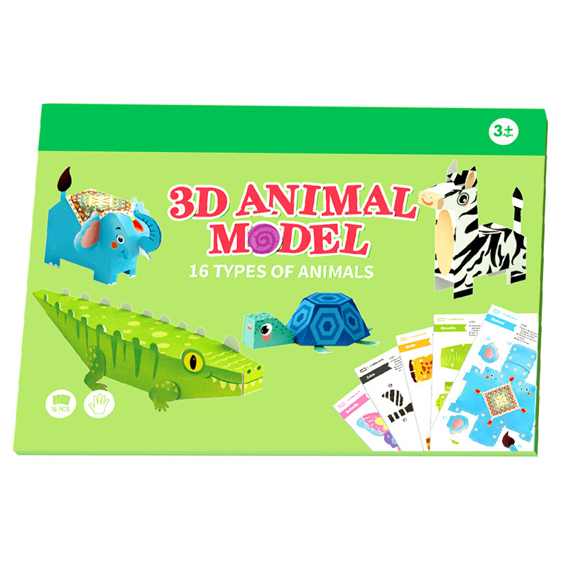 Color Handmade 3D Three-Dimensional Paper Folding Paper Cutting DIY Kindergarten Children's Toys Educational Geometry Graphic Puzzle