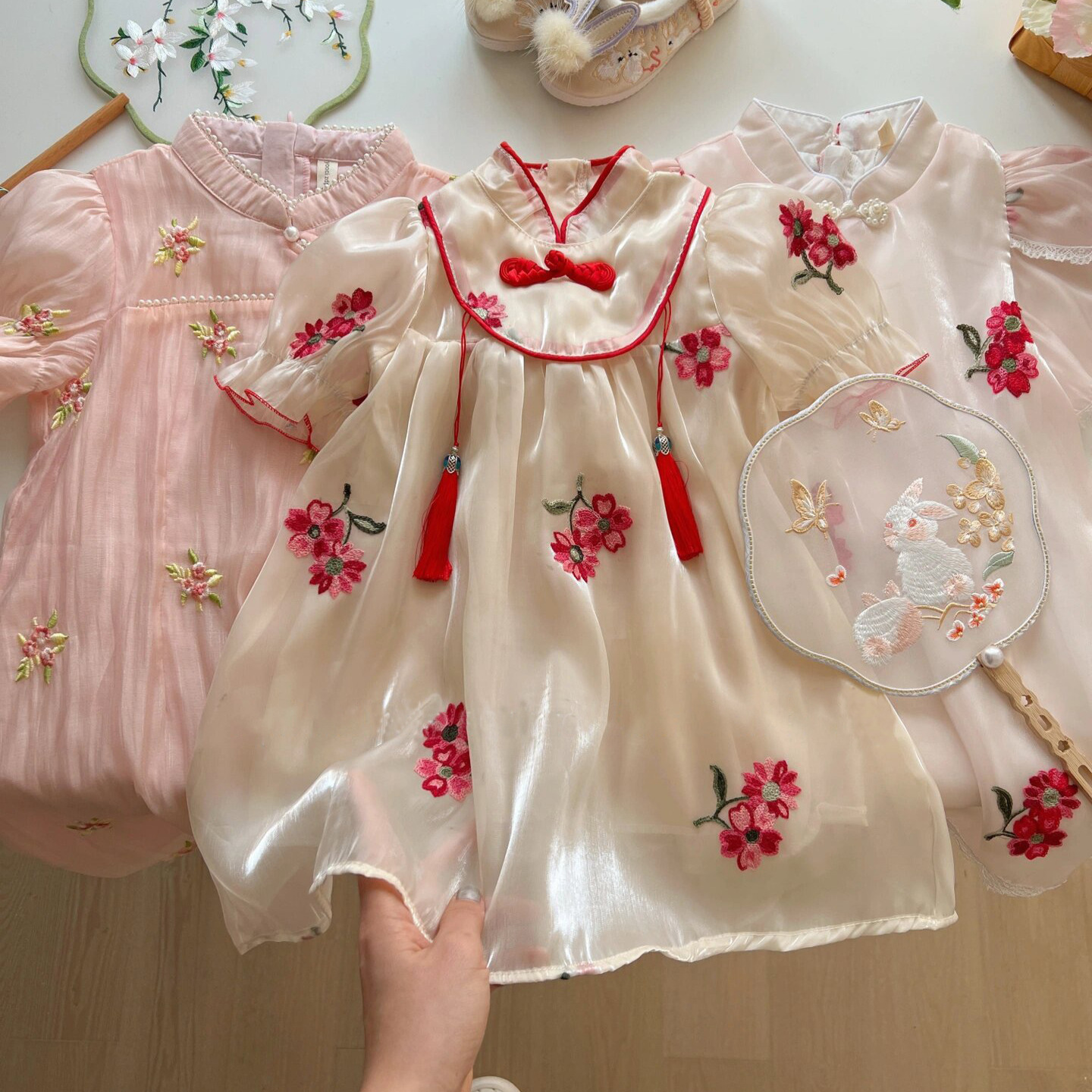 小资范 欧恰恰2024夏季新款中小女童旗袍连衣裙 童装工厂货源批发