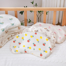 卡通婴儿月牙枕新生儿枕头宝宝枕头纱布透气吸汗夏季荞麦壳半月枕
