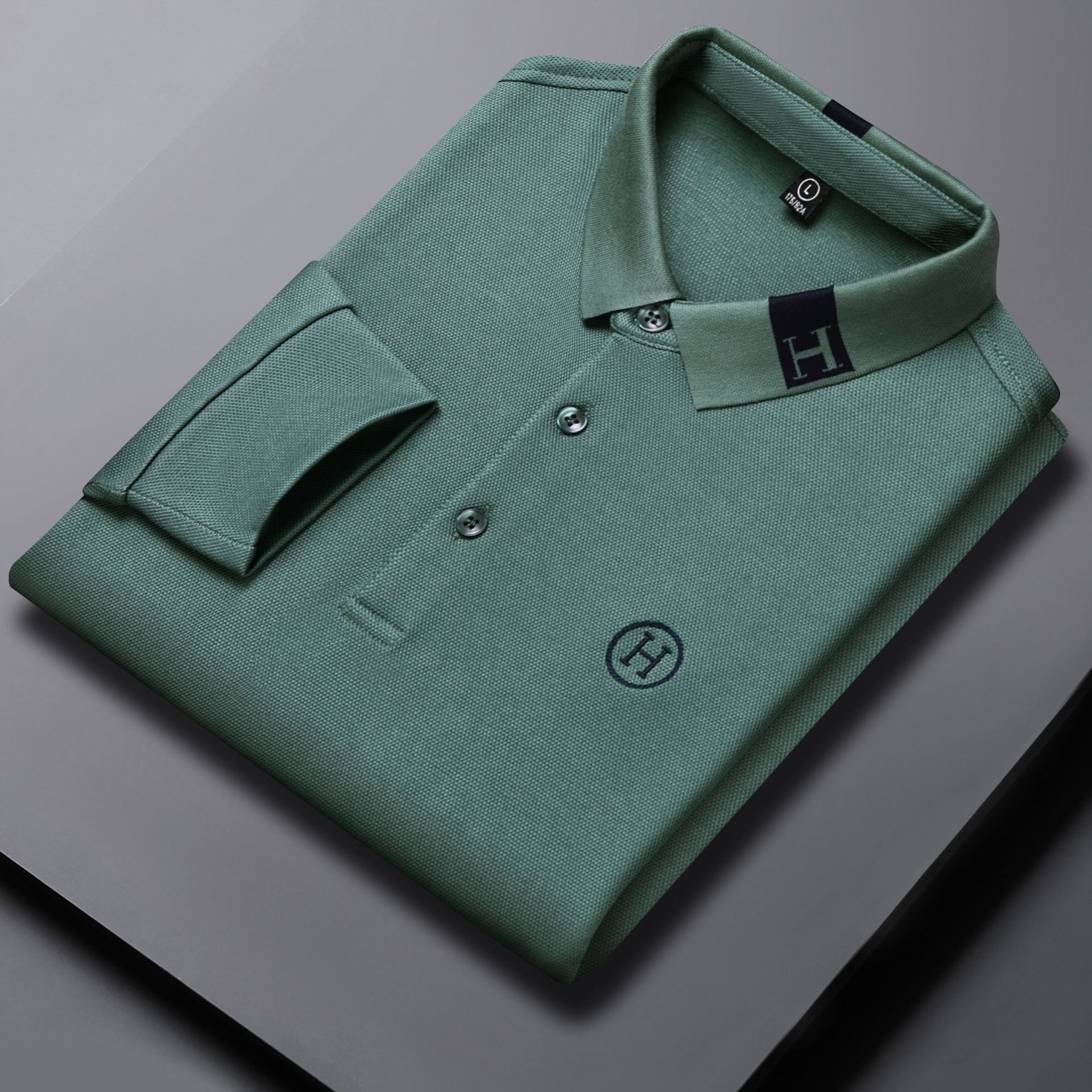 爵狼盾长袖秋季polo衫男士翻领刺绣上衣正品男装中青年休闲装