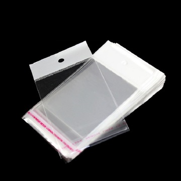 批发opp卡头袋透明自粘袋加厚白色挂孔包装袋饰品自粘袋长条自封