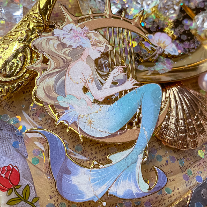 创意金属书签 批发直销镂空美人鱼童话人物礼品套装礼物