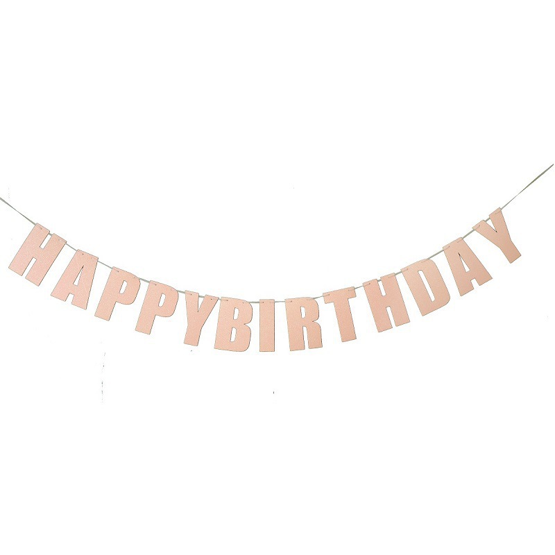 Birthday Glitter Gold Leaf Colorful Gold and Silver Rose Gold Hanging Flag Pennant Party Scene Layout Decoration Photo Props