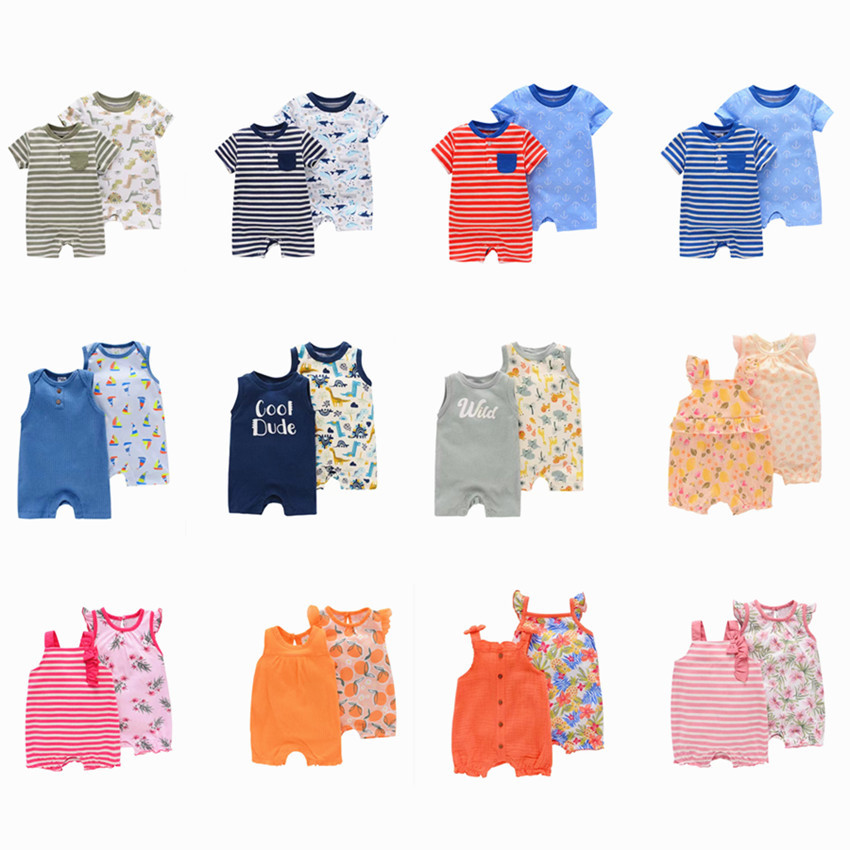Foreign Trade Summer Baby Boxer Romper Two-Piece Suit Romper Baby Body Baby Clothes