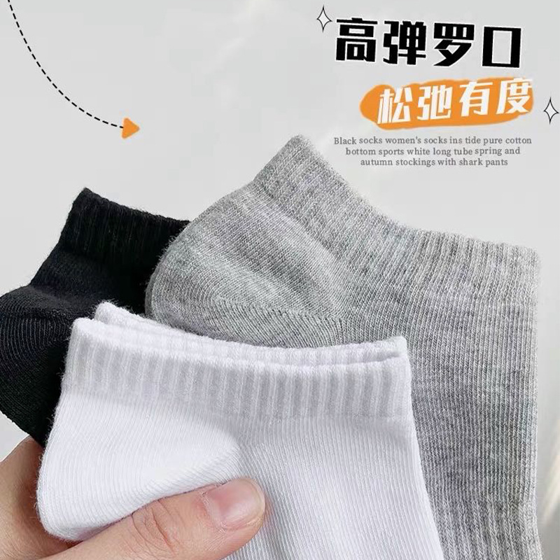 Men's Socks Summer Non-Slip Simple Low Top Solid Color Athletic Socks Sweat-Absorbent Breathable Thin Male Socks Ins Students' Socks