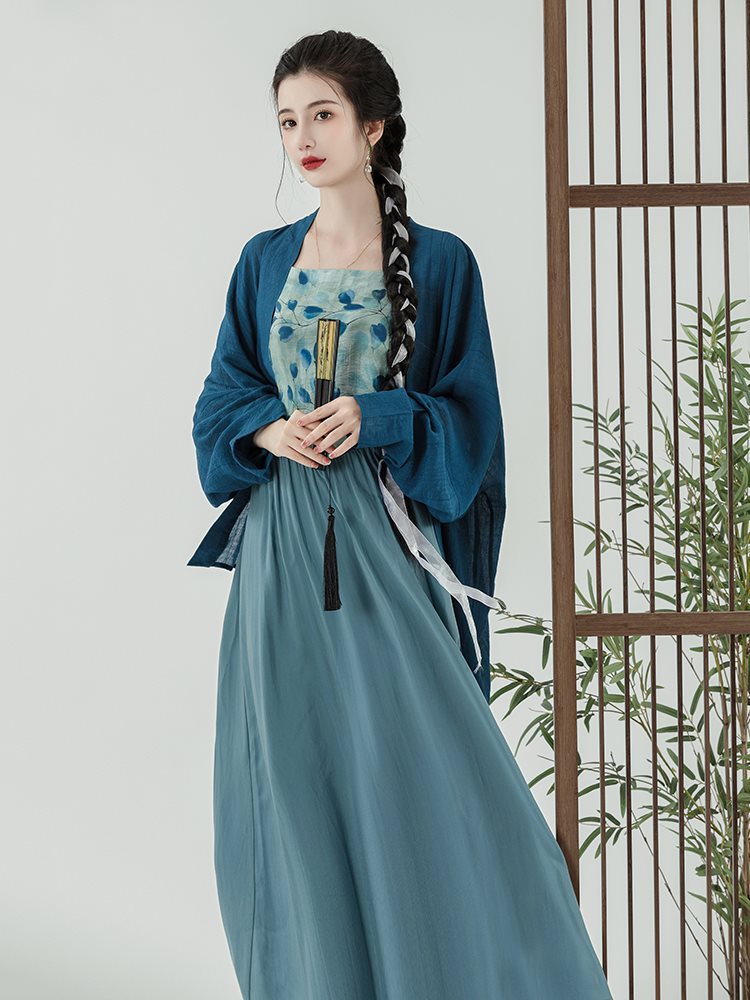 新中式套装江南风连衣裙子改良棉麻汉服日常古镇穿搭佛系禅意女装