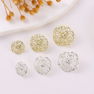 现货批发异形金属纽扣大衣外套手缝扣子配饰材料镂空设计有眼扣子