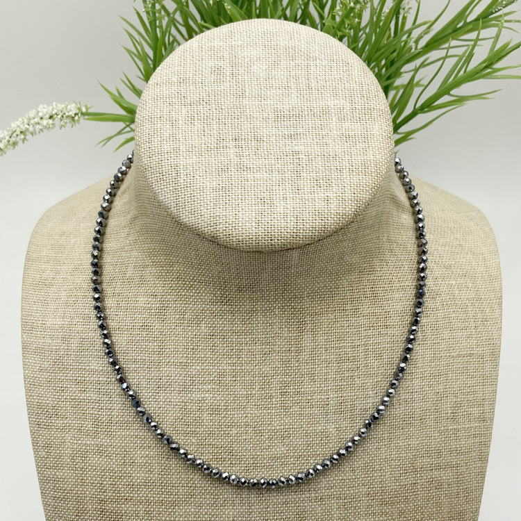 太赫兹thz瞬间融冰能量石项链 日韩女式可调切面项链 钻石锁骨链