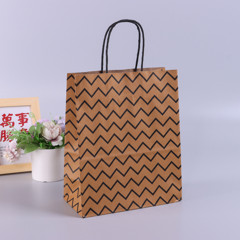 Spot Kraft Paper Bag Gift Clothing Hand-Held Packing Bags Take-out Food Packing Bag Gift Gift Bag