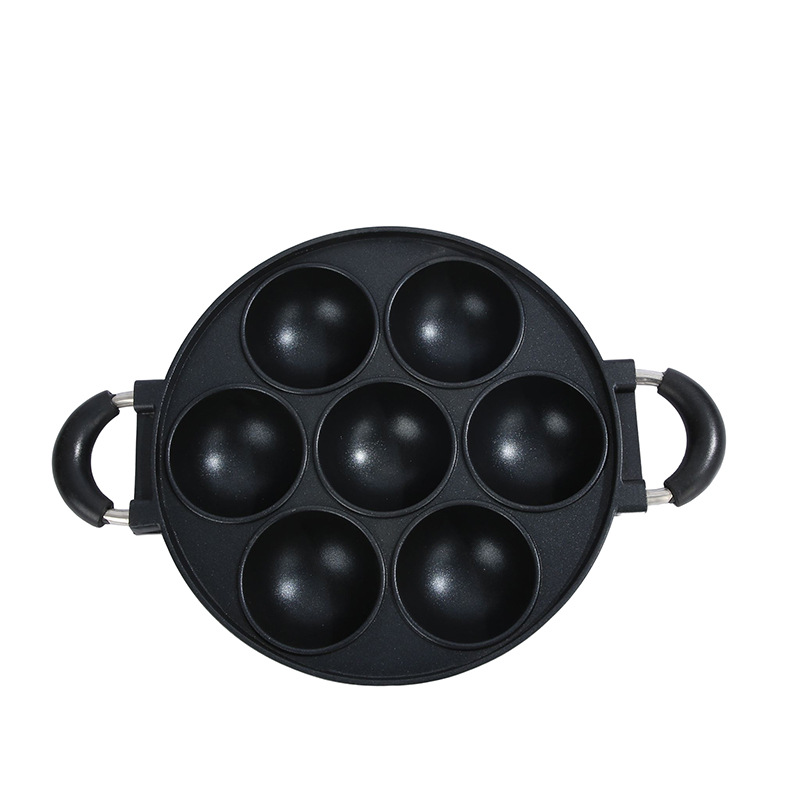 7-Hole Egg Waffle Die Casting Baking Dish Multi-Functional Octopus Small Balls Cake Mold Easy to Take off round Hole Baking Tray