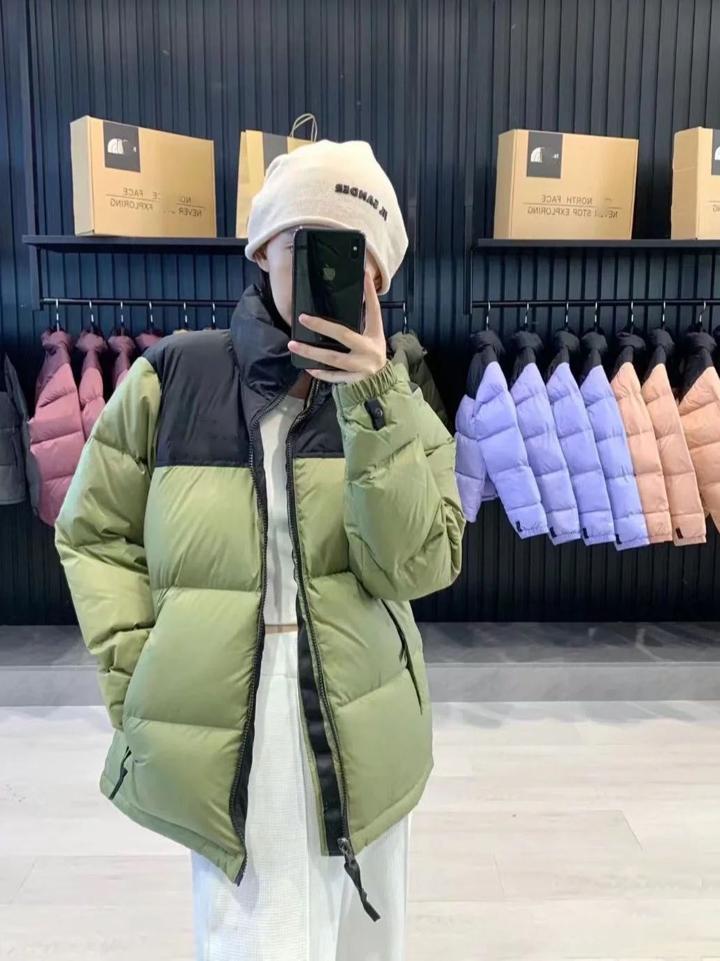 1996 Couple's Same Style Fashion Color Contrast down Jacket Korean Style Men's and Women's Outdoor All-Matching Sports Casual Jacket Winter Short