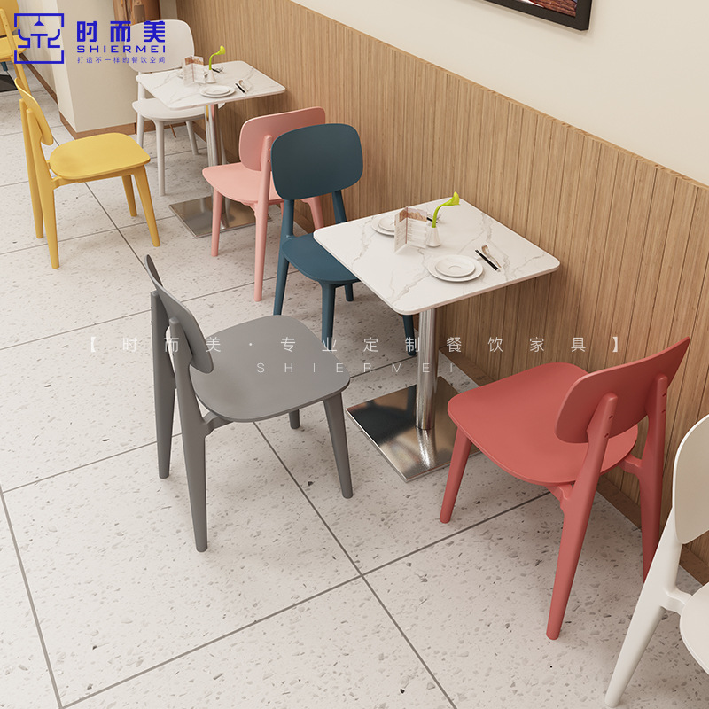 Milk Tea Shop Dessert Shop Table and Chair Combination Coffee Shop Western Restaurant Noodle Shop Snack Table Snack Hamburger Shop Stone Plate Dining Table