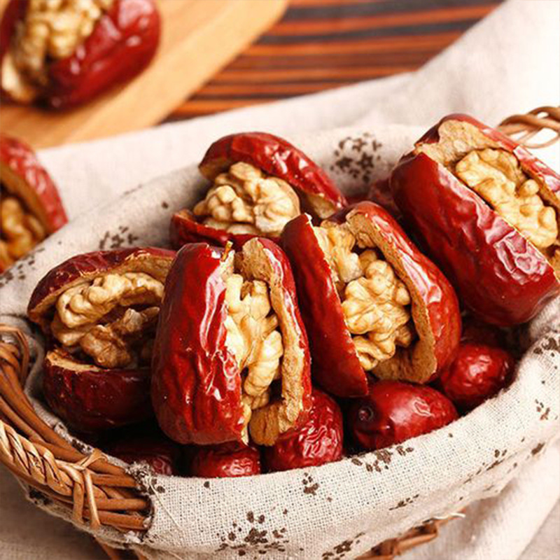 红枣夹核桃15斤夹心枣大枣子加核桃仁干果新疆特产骏枣免洗红枣
