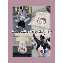 Hello Kitty印花收纳双肩包包