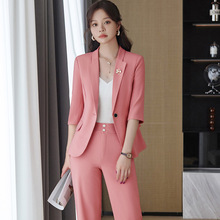 七分袖西装外套女薄款夏季2024新款韩版时尚休闲气质职业西装套装