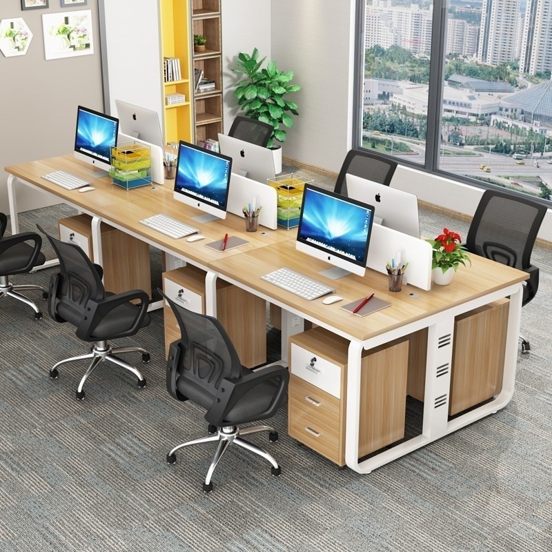 职员办公桌椅组合现代简约卡位办公室员工工位电脑办公桌椅