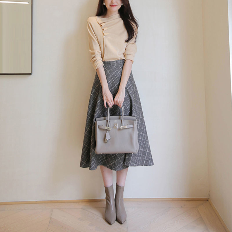 秋冬温柔系职场轻熟风女装两件套淑女气质穿搭女神范套装裙子秋季