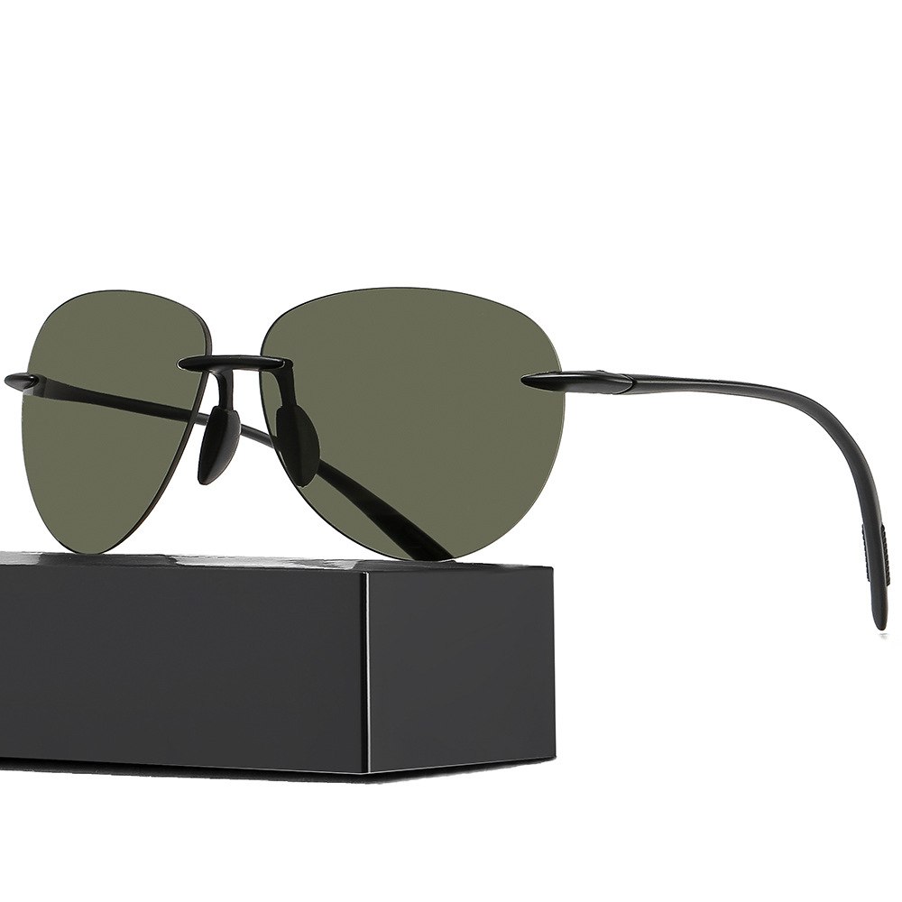 红狼蛤蟆镜无框偏光太阳镜钓鱼眼镜运动眼镜塑钢镜腿厂家批发505