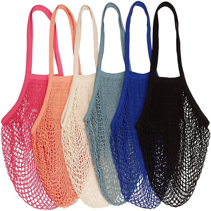 手提购物网袋可重复使用的农产品日常网袋网兜棉购物蔬菜网袋收纳