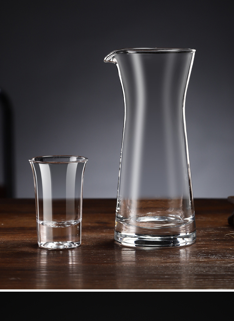 家用玻璃分酒器白酒高脚杯饭店白酒壶醒酒器小酒杯一口杯酒具