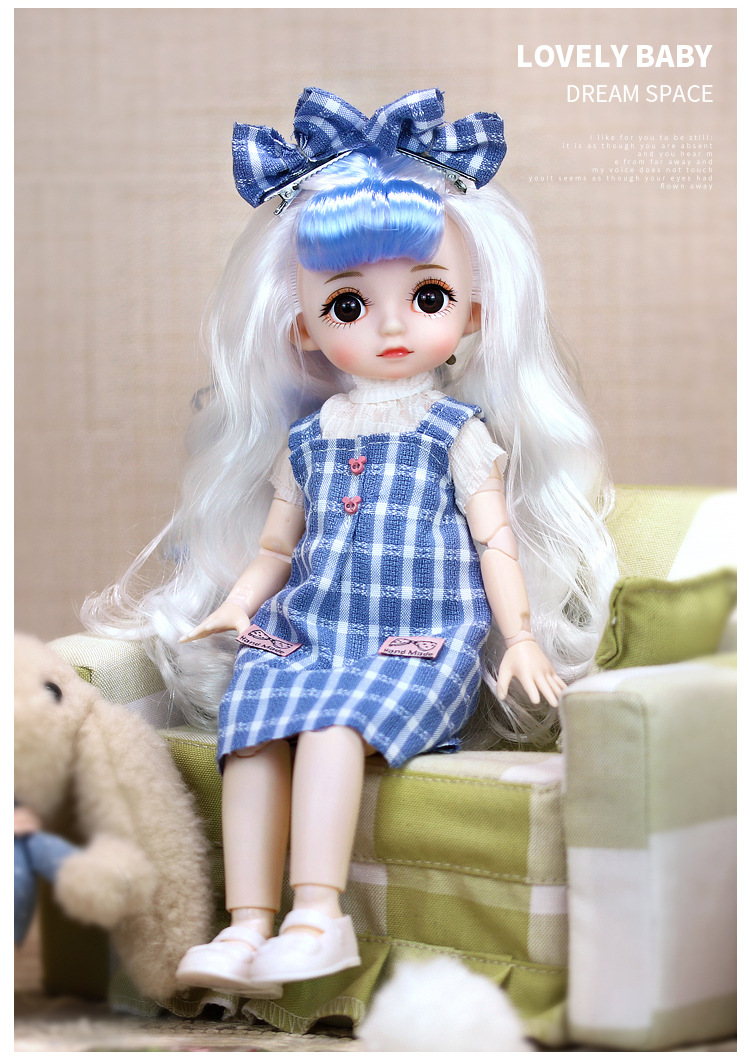 德必胜娃娃30cm冰雪皇后女孩仿真玩具生日礼物bjd关节体娃娃