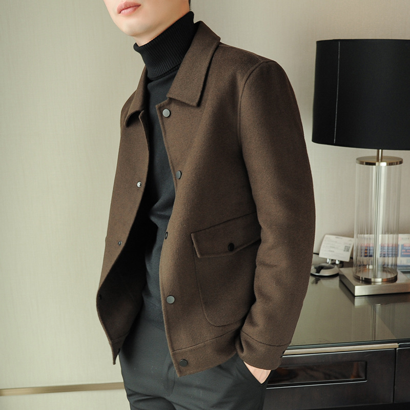 男士羊绒短款大衣