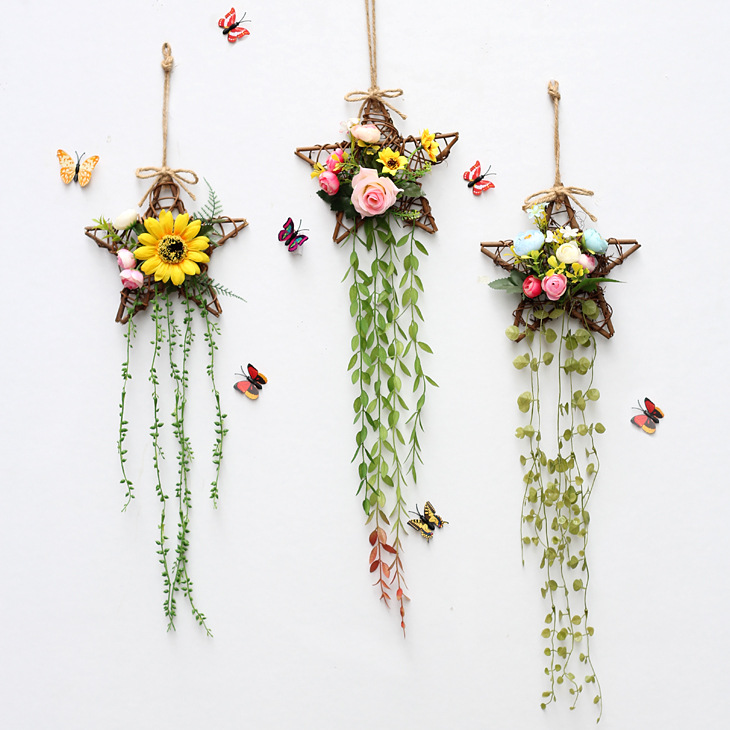 墙面装饰田园风墙上立体仿真花植物挂件幼儿园农家乐墙壁装饰挂件