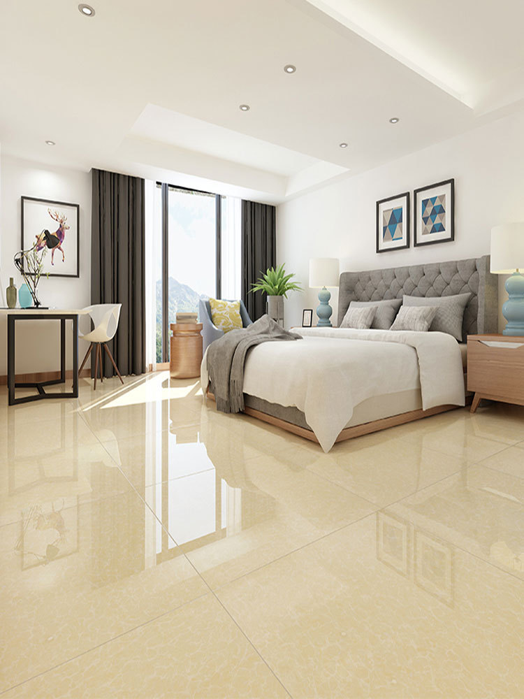 黄白色地板砖提瓷砖防滑客厅地砖600x600玻化砖800x800普拉抛光砖