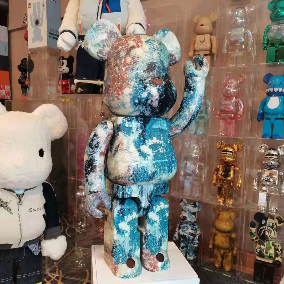 bearbrick1000%大理石5代网红明星同款积木熊暴力熊家居装饰摆件