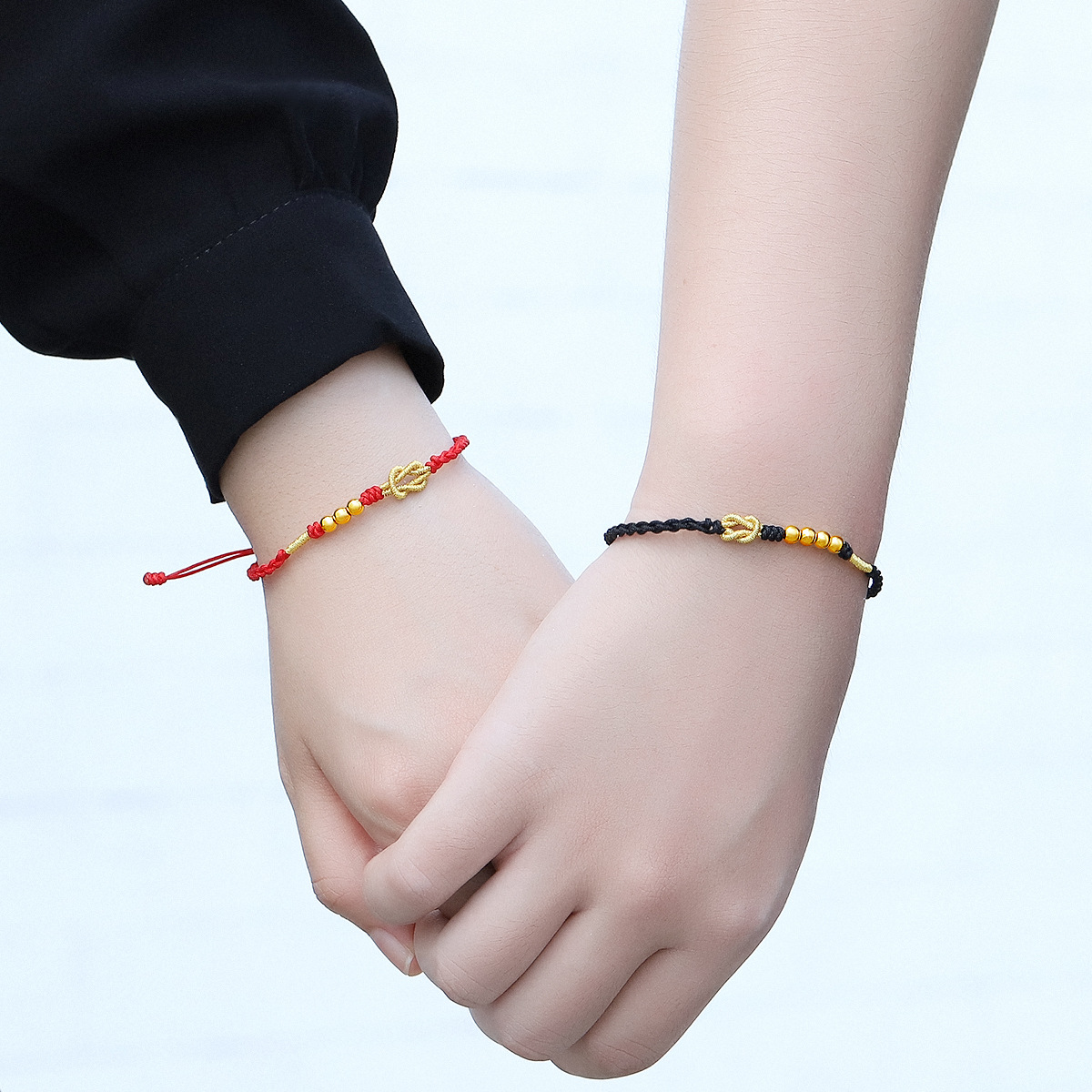 黄金情侣手链男女一对情侣款1314编织红绳手绳生日礼物送女朋友