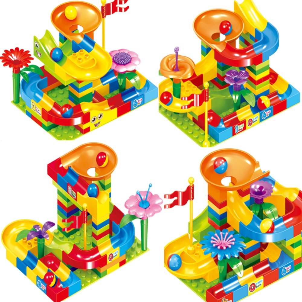 兼容乐高大颗粒盒装滑道滚球积木儿童玩具礼品diy积木底板男女孩