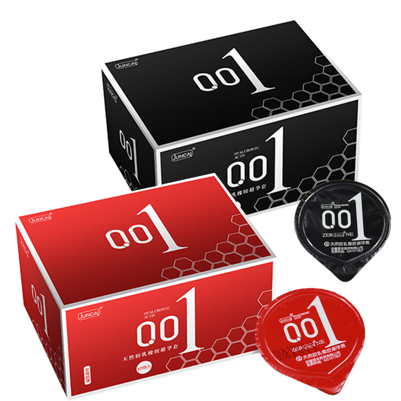 juncai玻尿酸安全套001丝薄避孕套颗粒10只装水润成人性用品批发