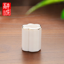 2U8K羊脂玉瓷盖置茶壶盖碗盖子配件白瓷陶瓷盖置壶盖托茶具垫茶道