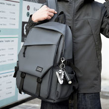 新款休闲男士双肩背包 高中生电脑包 时尚潮流大学生书包可定 制