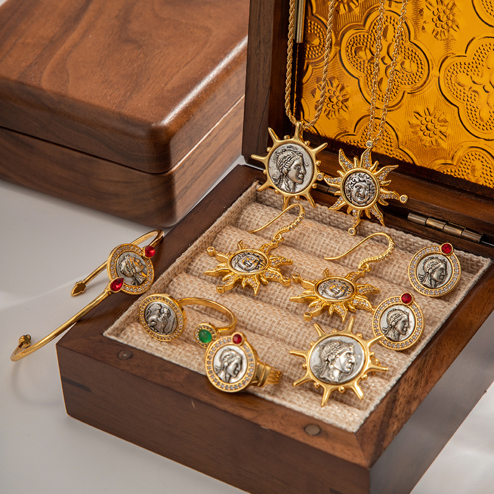 复古中古风轻奢气质高级感希腊神话古罗马神秘感古币套装首饰配饰