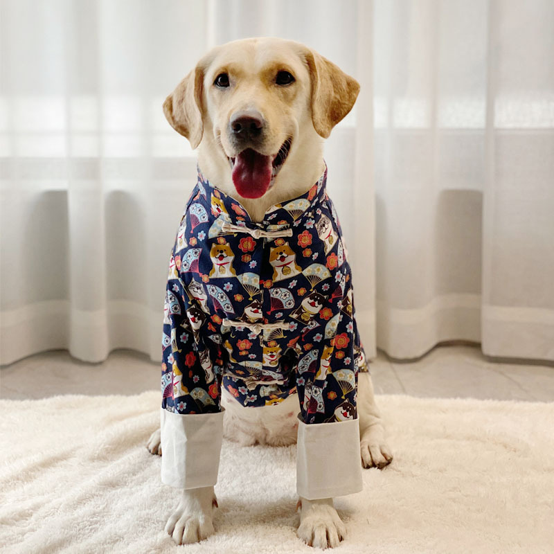 拉布拉多薄款衣服中国风宠物衣服狗狗衣服大型犬金毛萨摩唐装衣服