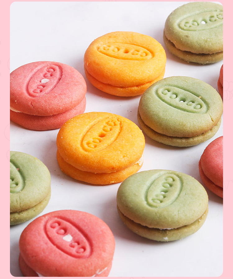 ococo马卡龙风味夹心饼干376g草莓味综合口味零食多彩马卡龙饼干