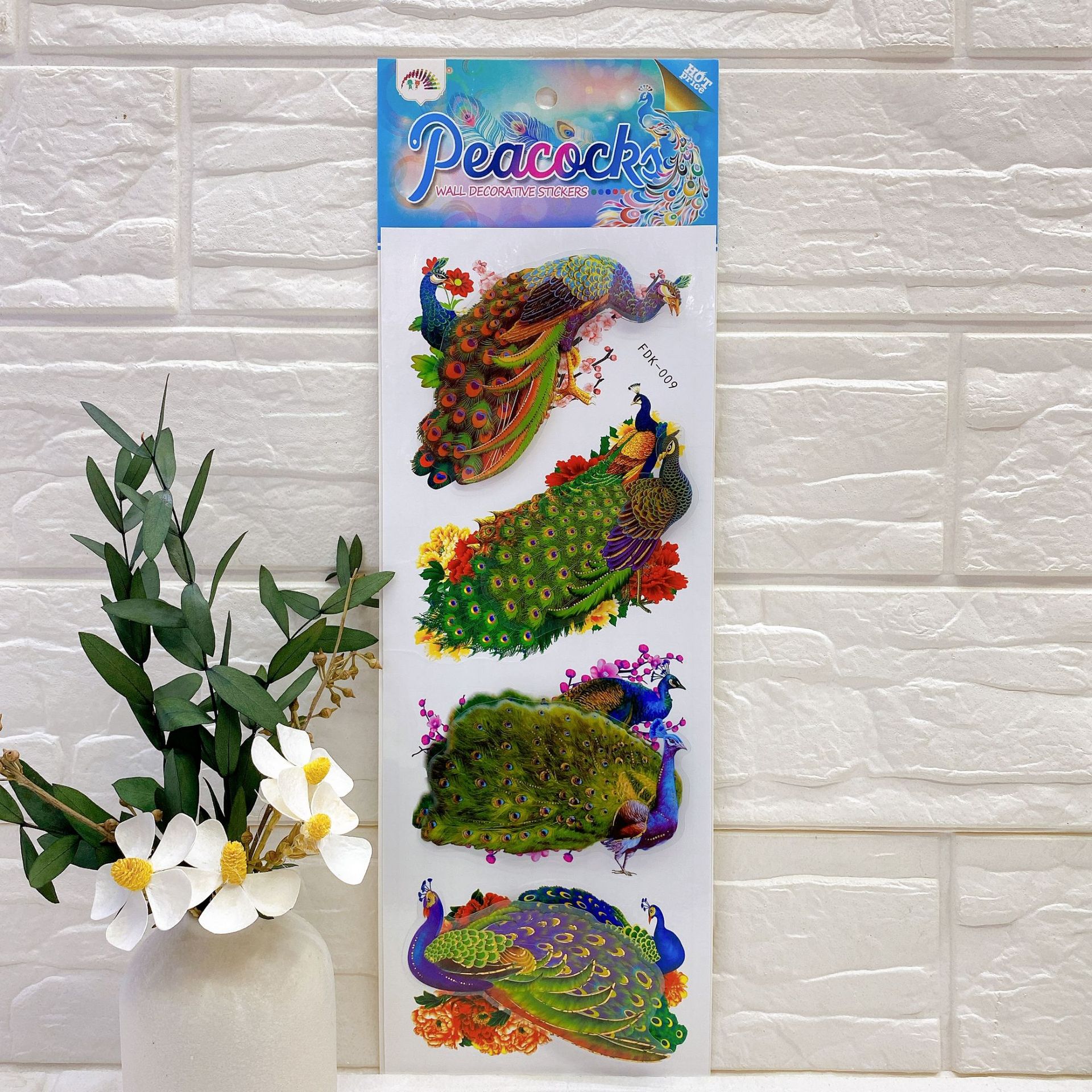 Gilding Four Peacocks Three-Dimensional Stickers Living Room Bedroom Wall Home Decoration Wall Stickers 3D Three-Dimensional Handmade Layer Wall