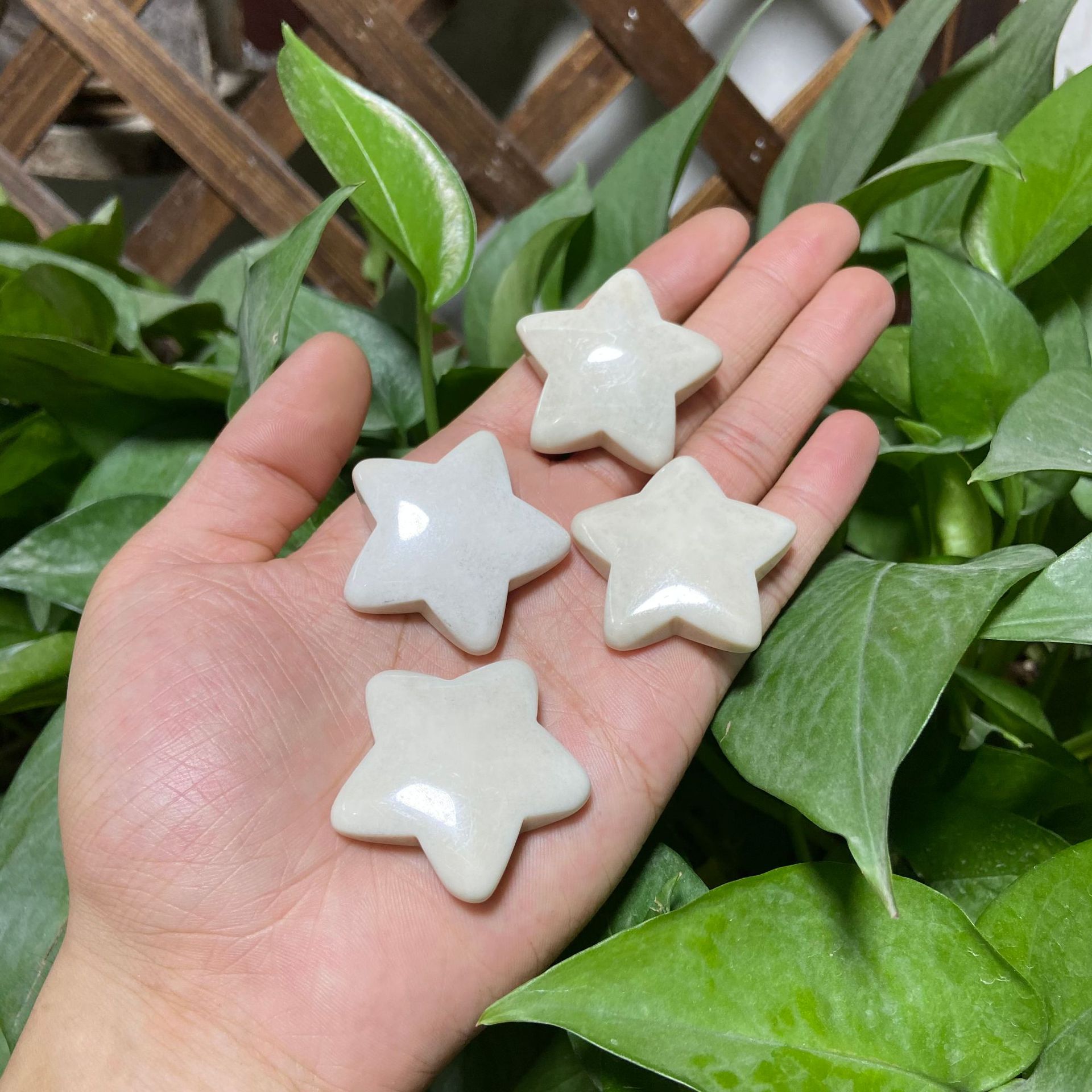 水晶星星宝石裸石4cm五角星形能量宝石男女款diy配件无孔天然