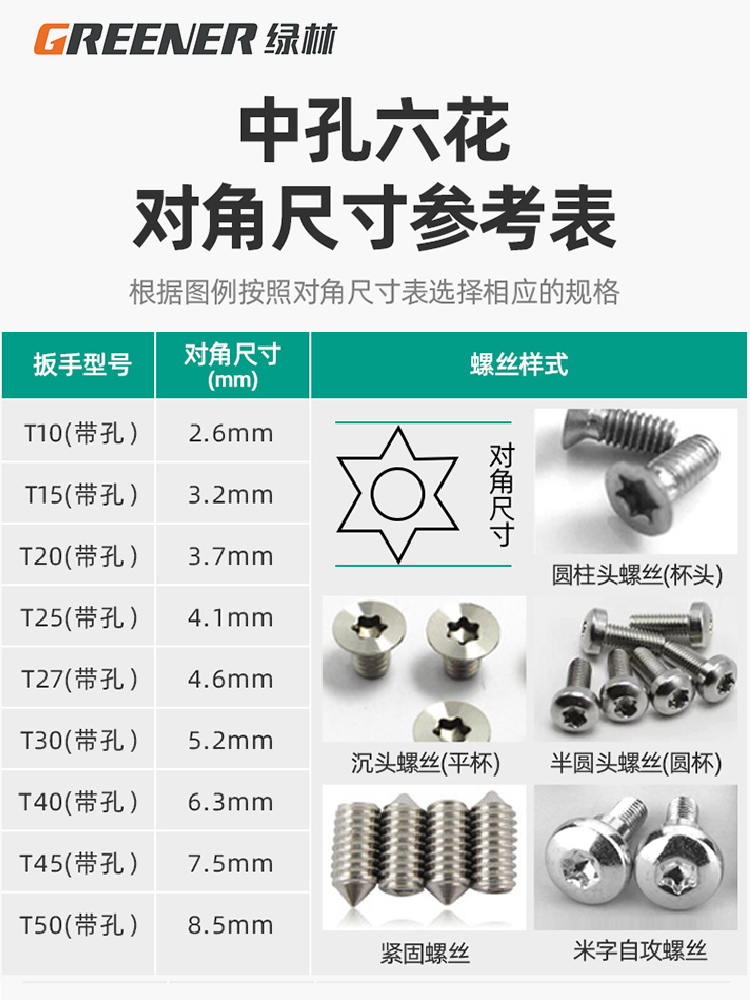 内六角扳手梅花套装内五花6角螺丝刀花型米子星六角匙t50