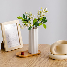 蜀门简约白色现代陶瓷装饰干花鲜花花瓶客厅北欧桌面插花摆件花器